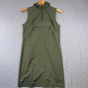 Lauren Ralph Lauren Dress Womens Small Green Sleeveless Hooded Half Zip Shift